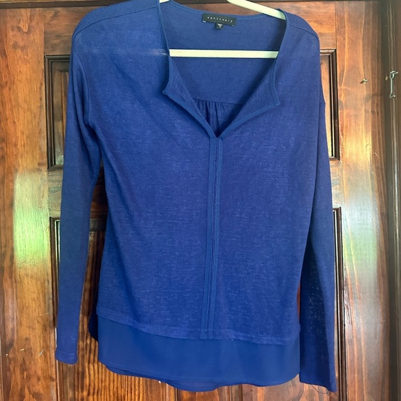Sanctuary Deep Blue Long Sleeve Blouse - Picture 1 of 3